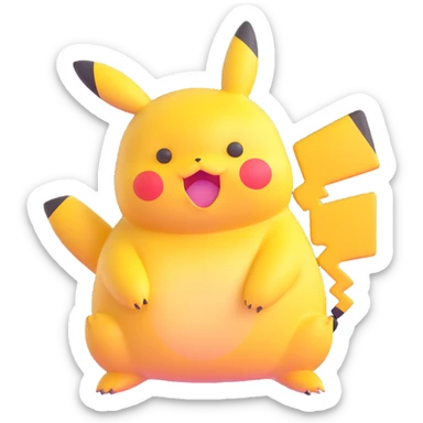 round chubby Pikachu with blemishes sticker