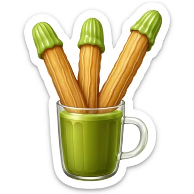 churros and matcha sauce sticker