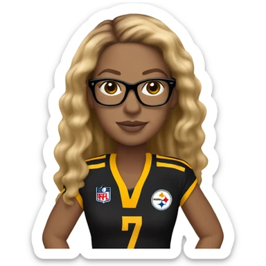 steelers nfl jersey beyonce with blonde brown hair light colored glasses sticker
