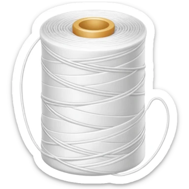Roll of white thread  dental floss sticker