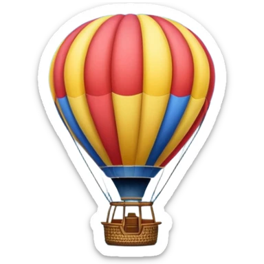 Hot air balloon above scenic water views sticker
