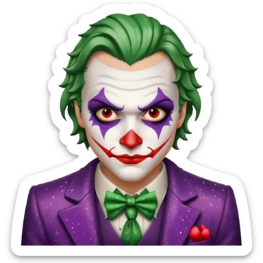 Glitter RED and White Joker Gangster  sticker