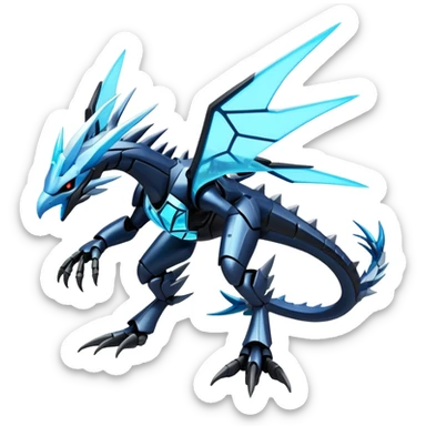Punk’ish Edgy Futuristic Badass Dark Gothic Kyurem-Dialga-Aurorus-Amaura-Hybrid-Creature sticker