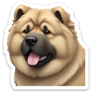 Beige grey chow-chow black muzzle sticker
