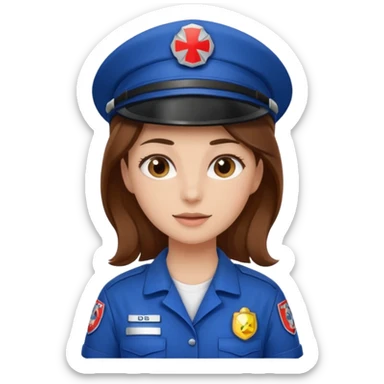brown hair girl emergency worker sticker