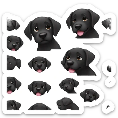 black labrador puppy is crying a lots of tears sticker