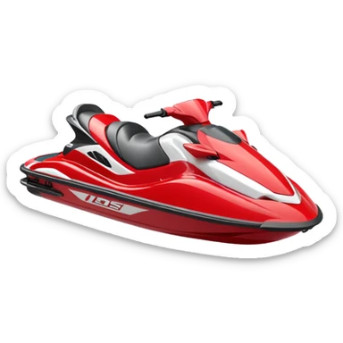red and white jet ski facing left sticker