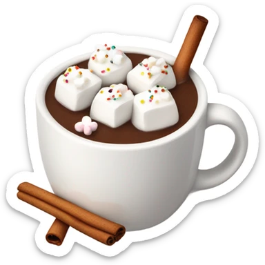 Hot chocolate with marshmallows Christmas themed  sticker