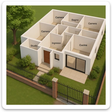 Model the exit door of the dining room based on the provided photos. Improve the veranda by making it more modern and welcoming, adding a full-height (2.55 meters) contemporary style sliding glass door. Maintain a realistic context and integrate the new solution with the 3D floor plan. sticker