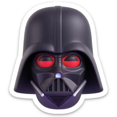 Darth Vader 3D Microsoft fluent emoji style sticker