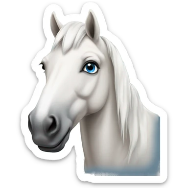 Noriker horse portrait with blue eyes sticker