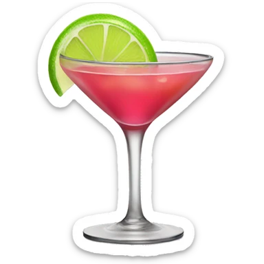 Cosmopolitan drink with a lime decorating it sticker