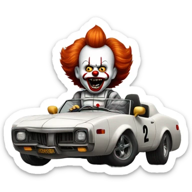 pennywise driving a race car 66 sticker