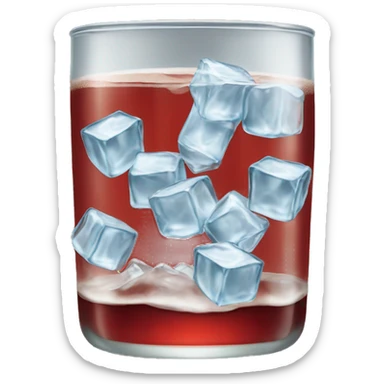 Coca Cola glass with ice cubes  sticker