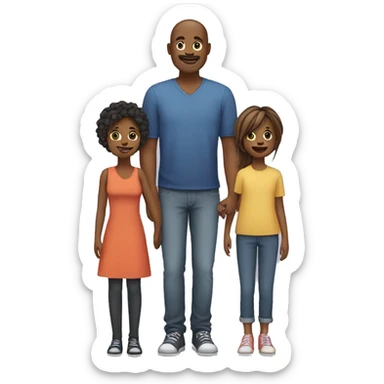 Mum, dad 2 sons and a daughter  sticker