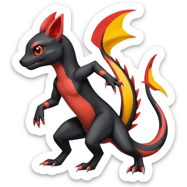 Salandit-Umbreon-Charmeleon-Fakémon-hybrid-creature (full body)  sticker