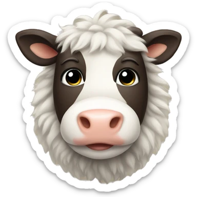 fluffy cow  sticker