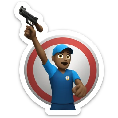 Olympic shooter shooting a ten point nine sticker