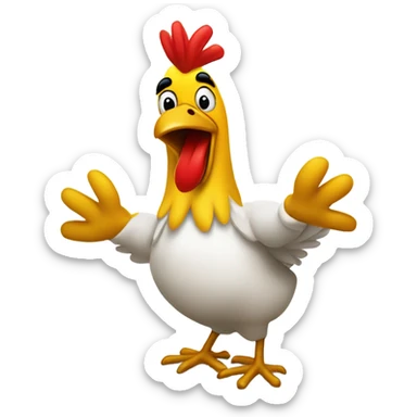 pollo comiendo pollo bailando reggae sticker