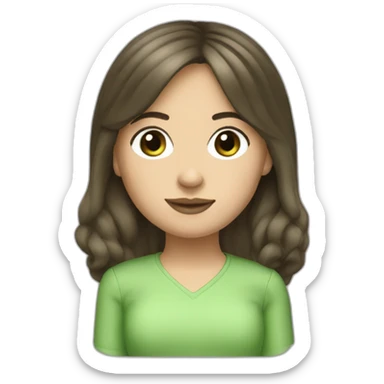 Girl-hair-brunette-front-car-fiat-500-green sticker