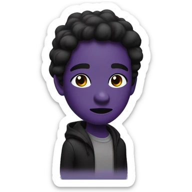 A heath with the left side cyanand the right side black, in the middle kinda purple, the internal part shoud look lik paint sticker