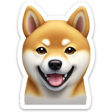 shiba inu cold | face | grinning face with sweat | open | smile | sweat sticker