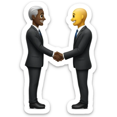 2 people dressed in suits shaking hands sticker