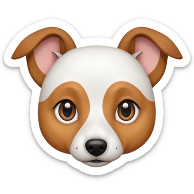 a fully white jack russell the size of a kelpie with light brown ears and a light brown patch on one eye sticker