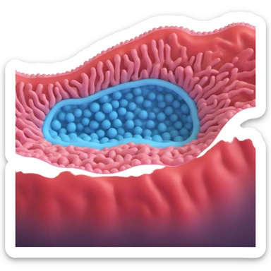 simple 3D cross-section of a biomembrane with a double phospholipid bilayer and one large channel protein spanning the membrane, minimal detail, clear and educational sticker