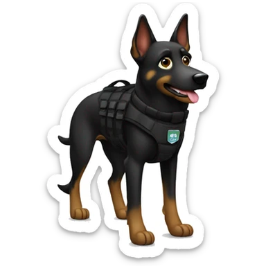 black k9 with pd vest sticker