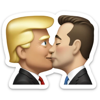 Elon musk kissing Donald trump  sticker