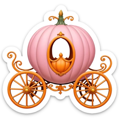 Conderella pumpkin carriage pastel pink orange sticker