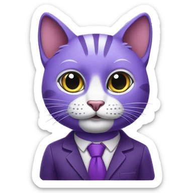 Purple humanised Cat psychologist sticker