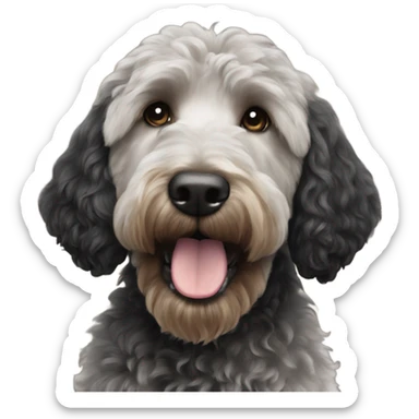Black goldendoodle  sticker