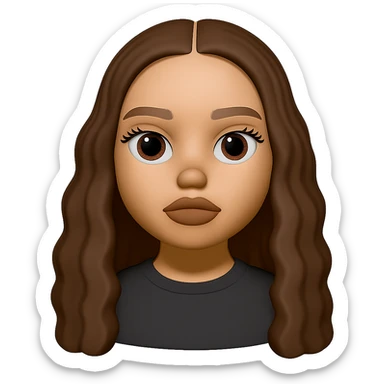 Convert this photo to a 3D emoji in Apple style, capturing the main facial features and hair, with a smooth, cartoon-like finish and no background. The style should resemble Apple emojis with a polished, 3D look and soft shading, focusing on a friendly and expressive cartoon appearance. sticker