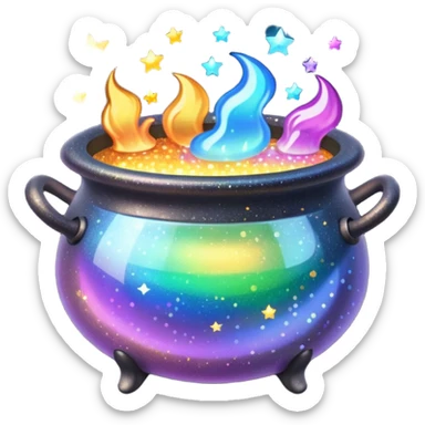 glitter cauldron sticker