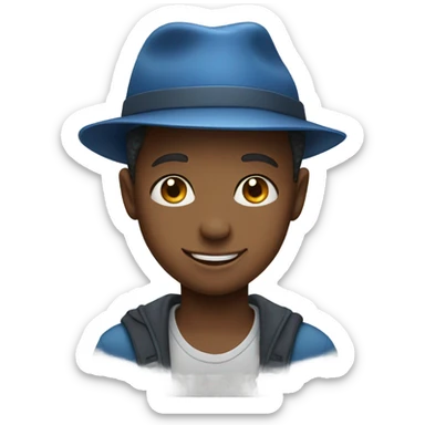 smiling blue eyed boy in a hat sticker