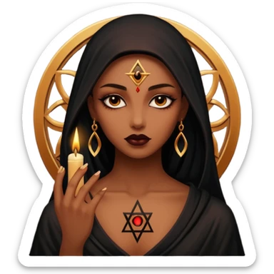 Dark oil traced over woman’s skin forming occult symbols, sensual devotion sticker