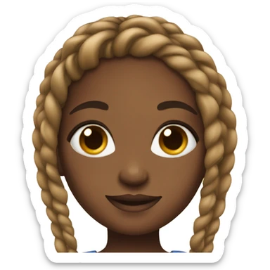 A pretty black girl with braids sticker