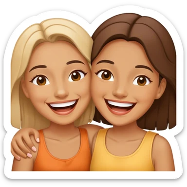 Sisters having fun together sticker