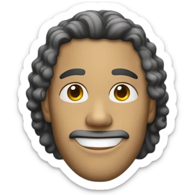 white gay man with black slighy curly hair sticker