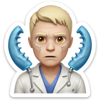laboratory mutant portrait, head and shoulders only, exposed rib bones, damaged skin, horror experiment look, dramatic lighting, 3D cartoon, mobile game icon style, clean background, no text, no watermark

 sticker