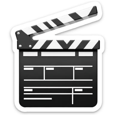 ultra simplified movie clapper, just two rectangles and a line, stripped of all details, pure geometric abstraction sticker