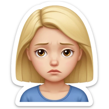 sad girl frowning sticker