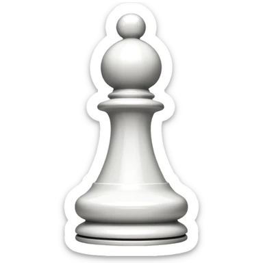 white chess pieces, pawn, white sticker