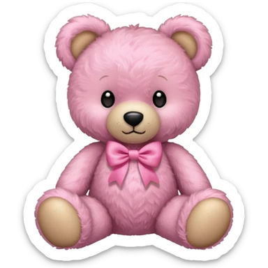 pink teddy bear with a pink bow sticker
