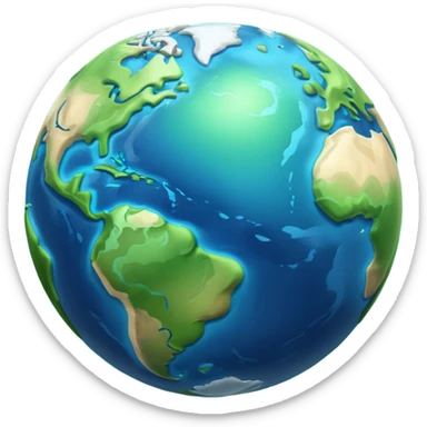 3d planet earth sticker