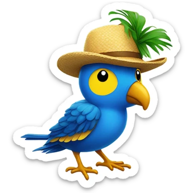 Bird from rio with hat sticker