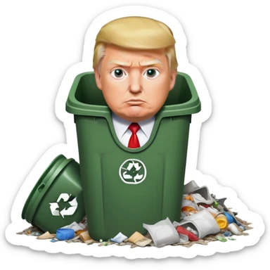 Donald trump in the trash sticker