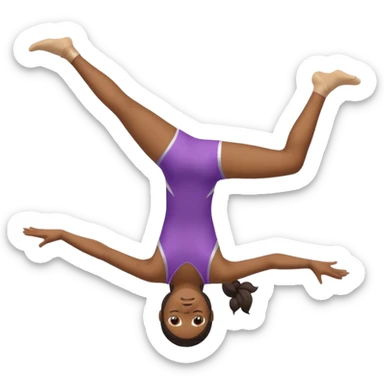 black girl doing a gymnastics backflip roll sticker
